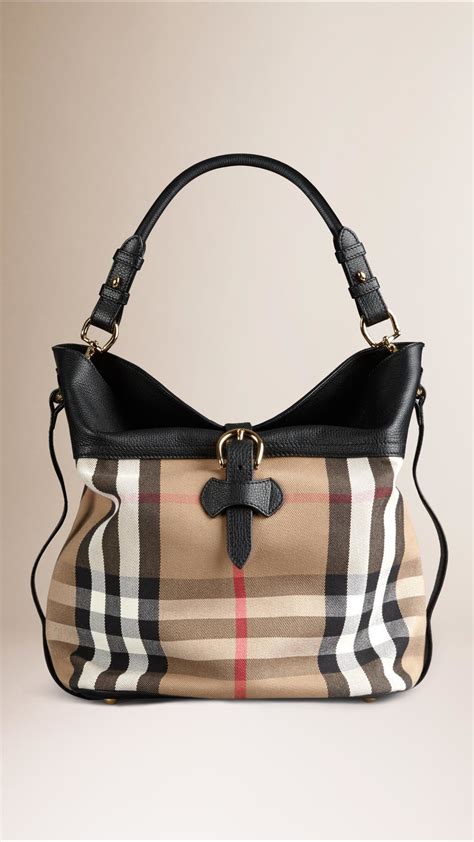 burberry house check hobo medium|Burberry Check Hobo Bags & Handbags for Women.